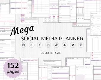 Social media planner templates, Content calendar - A4, US Letter