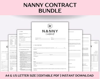 Editable Nanny Agreement Template - Babysitter Contract - Childcare Provider Form - Caregiver Employment PDF