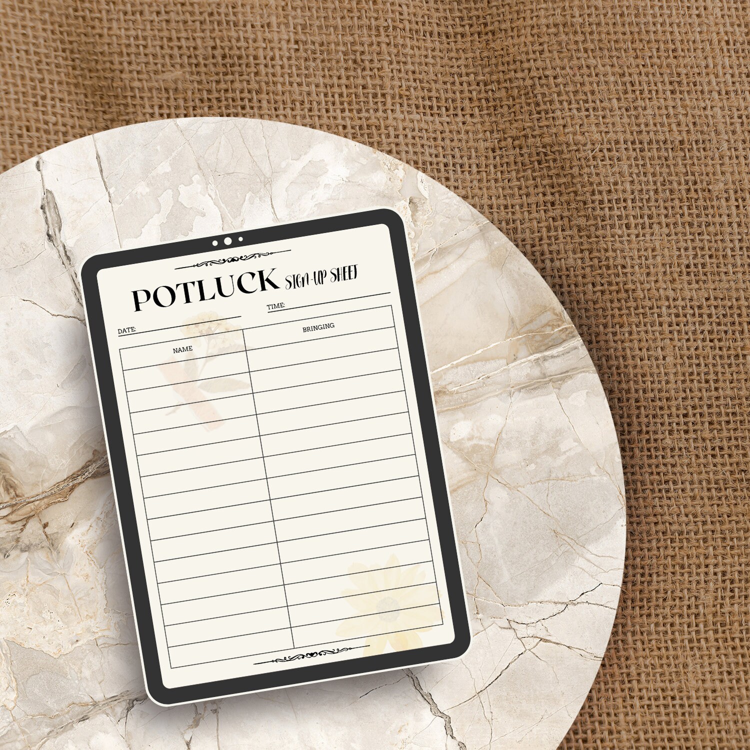 Editable Potluck Sign up Sheet A4, US Letter, Fillable and Printable - Etsy
