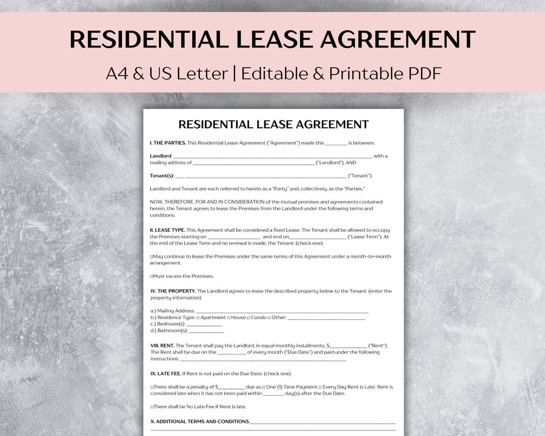 residential-lease-agreement-template-printable-rental-agreement-pdf-landlord-forms-tenant-landlord-contract-editable-rental-application-etsy for Free Printable Renters Lease Agreement Residential Lease Agreement Template, Printable Rental Agreement PDF, Landlord Forms, Tenant Landlord Contract, Editable Rental Application - Etsy for Free Printable Renters Lease Agreement