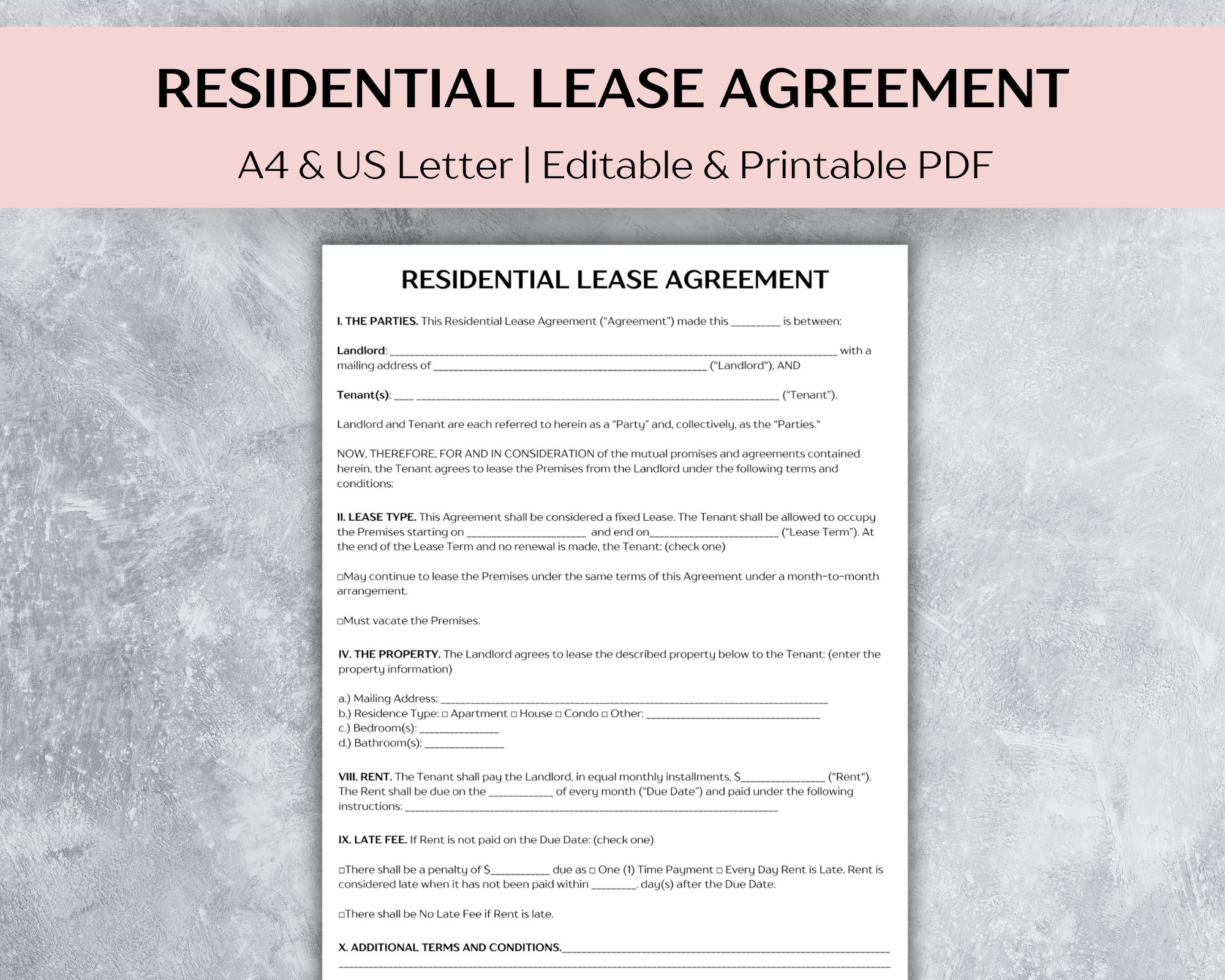 residential-lease-agreement-template-printable-rental-agreement-pdf-landlord-forms-tenant-landlord-contract-editable-rental-application-etsy