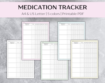 Daily medication check log printable, Meekly medication log, Medication tracker, Medication organizer, Medicine tracker