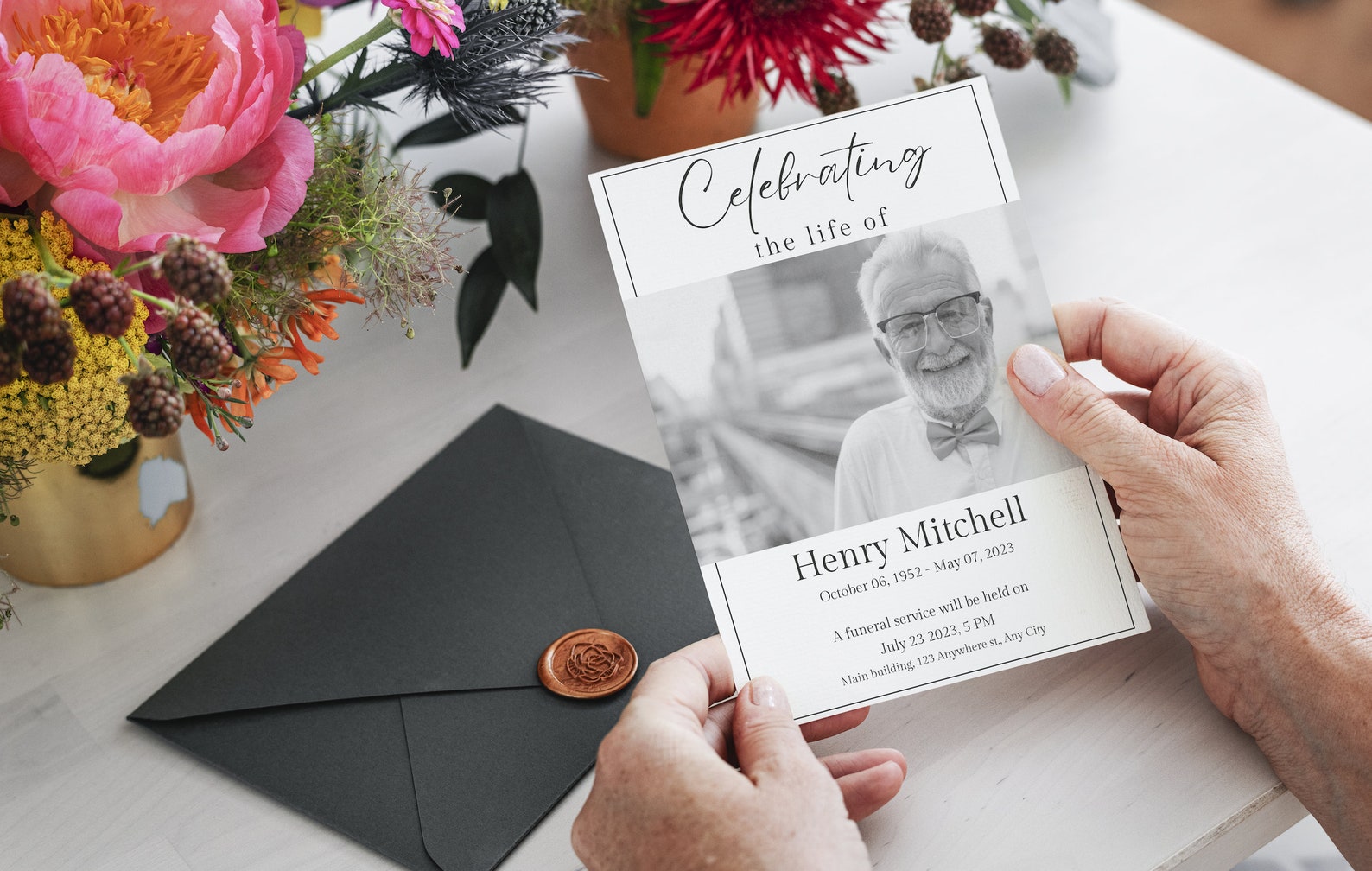 Funeral Program Template for Man Obituary Template Memorial - Etsy