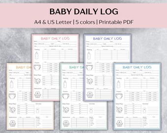 Infant Daily Log: Baby & Toddler Tracker - PDF US Letter/A4