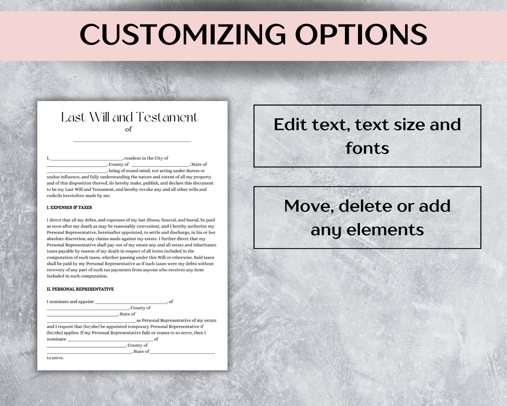 Editable Last Will and Testament Form, Last Will and Testament Template ...