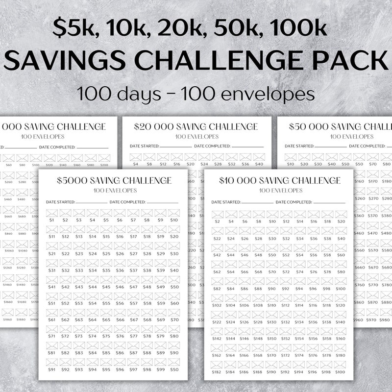 50000 Savings Challenge Etsy