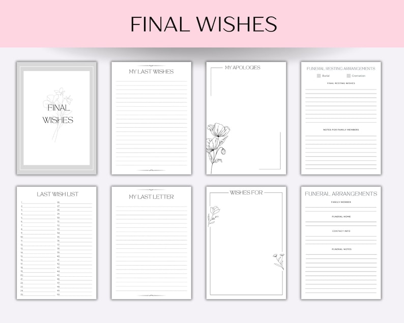 End of Life Planner Printable, Emergency Binder, Death Planner, Life ...