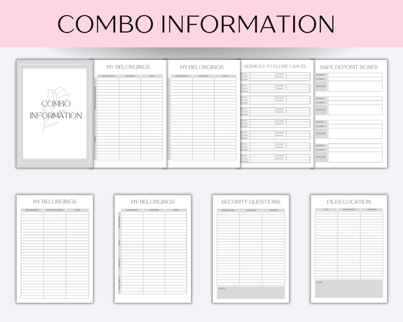 End of Life Planner Printable, Emergency Binder, Death Planner, Life ...