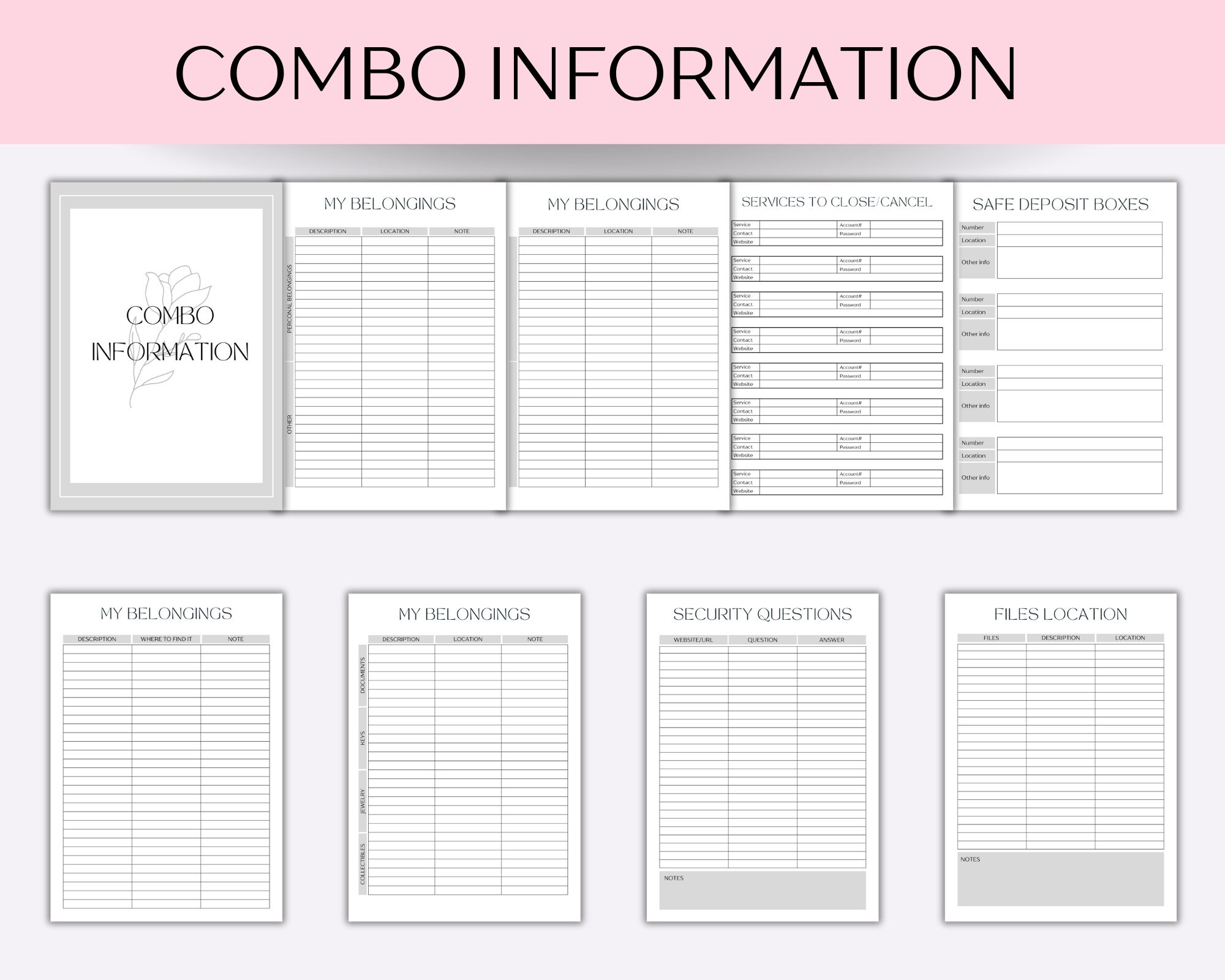 End of Life Planner Printable, Emergency Binder, Death Planner, Life ...
