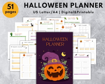 Digital Halloween Planner, Party Planning, Spooky Journal - PDF