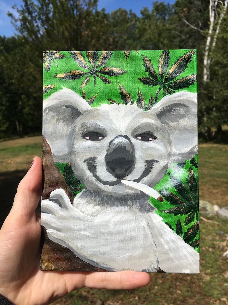 \u201cHigh Koalaty\u201d 5x7 Original Acrylic Painting