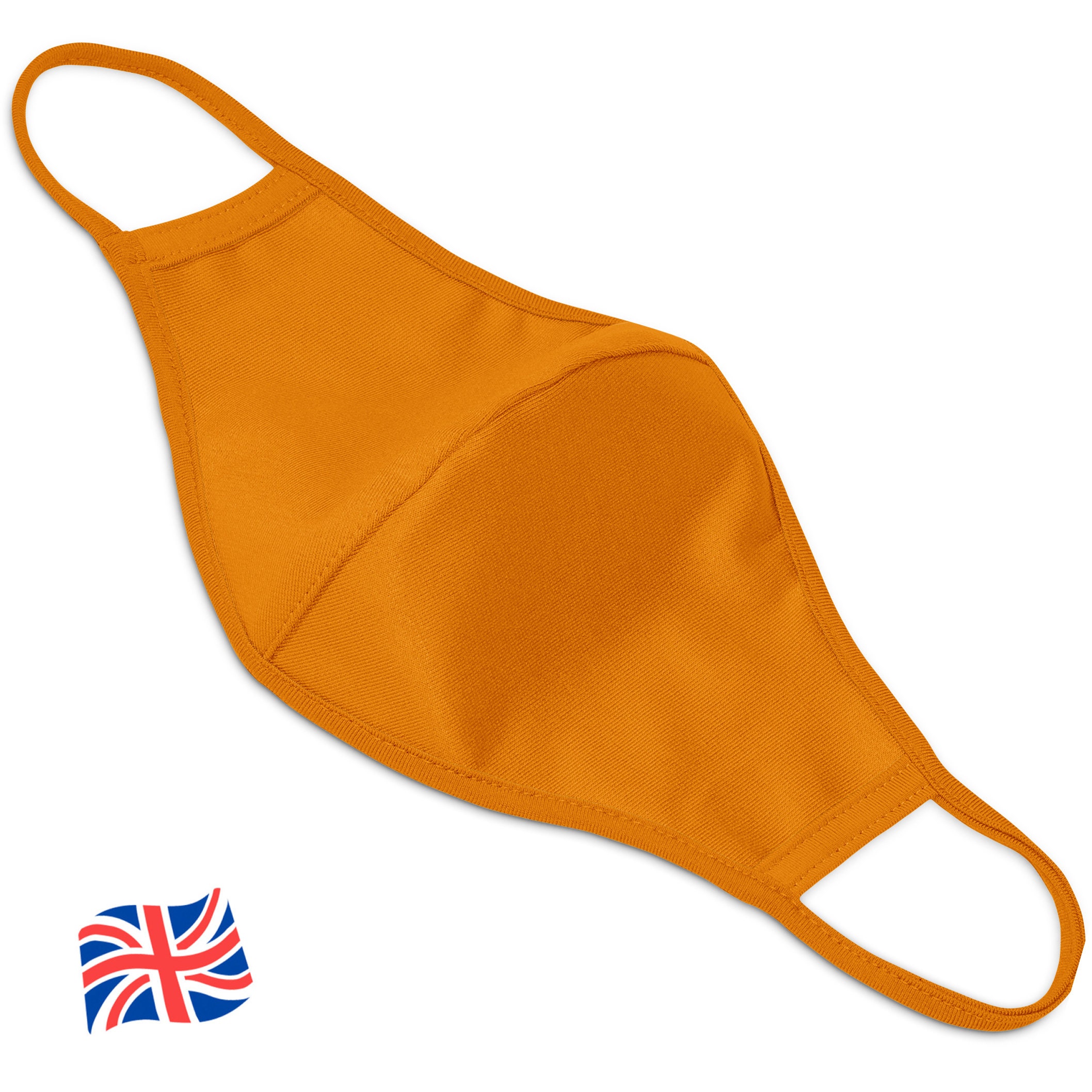 Plain Orange Face Mask Large Washable Made in UK Etsy