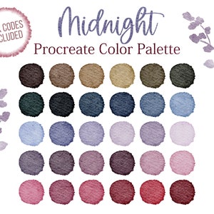 Blue Palette Procreate, Pink Tones Palette, Blue Colour Palette, Dark Colors Procreate Palette, Night Colors, Violet Purple Colors Procreate