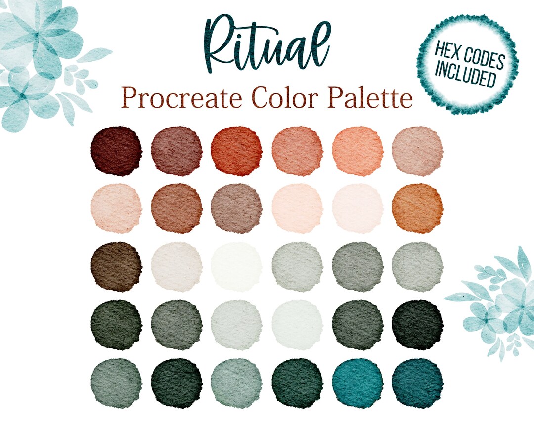Boho Blue Color Code Boho Palette Procreate Blue Tones Color Bohemian Style Ritual ...