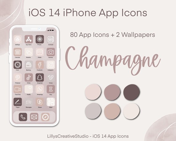 Nude App Icons Creme Aesthetics Iphone Ios14 App Icons Etsy