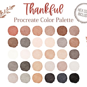 Thanksgiving Color Palette Fall Colour Palette Bright Colors Procreate Warm Color Orange Color Palette Fall Digital Files Hex Codes Beige