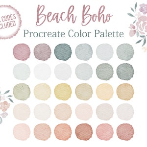 Boho Color Palette, Colour Palette, Colors Procreate, Boho Procreate Palette, Blue Color, Red Color Palette, Beige Brown Procreate Palette