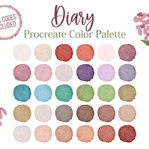 Boho Color Palette Bohemian Style Colors Procreate Diary Hex Codes Blue Color Red Rose Sweet Boho Collection Beige Brown Digital Palette