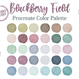 Boho Palette Procreate Blue Tones Color Bohemian Style Rose Watercolors Procreate Palette Blackberry Beige Green Hex Codes Swatches Trend