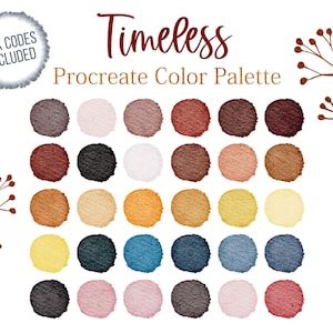 Vintage Color Palette Procreate Digital Colors Blue Red Brown Colors Procreate Palette Hex Codes Retro Color Palette Procreate Warm Swatches