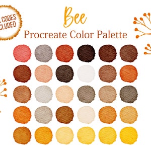 Abelha procriar paleta de cores tons amarelos coleção mel cores procriar amostras cor mel códigos hexadecimais marrom cor quente brilhante