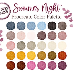 Summer Procreate Palette Spring Color Yellow Hex Codes Swatches Green Color Palette Beach Procreate Red Swatches Bright Sunset Colors
