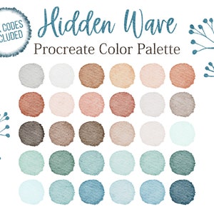 Ocean Procreate Colorful Palette Water Color Yellow Waves Colors Water Corals Digital Hex Code Bright Swatches Blue Digital Download