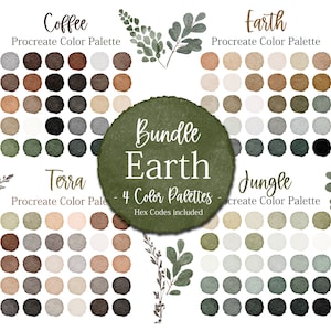 Procreate Color Palette Bundle Green Earth Tones Palette Hex Codes Brown Palette Colors Procreate Swatches Grey Color Palette Beige Brown