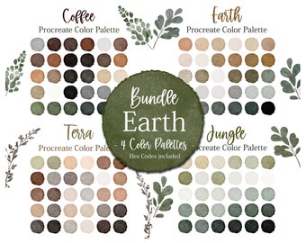 Procreate Kleurenpalet Bundel Groene Aarde Tinten Palet Hex Codes Bruin Palet Kleuren KleurenStaal Grijs Kleurenpalet Beige Bruin