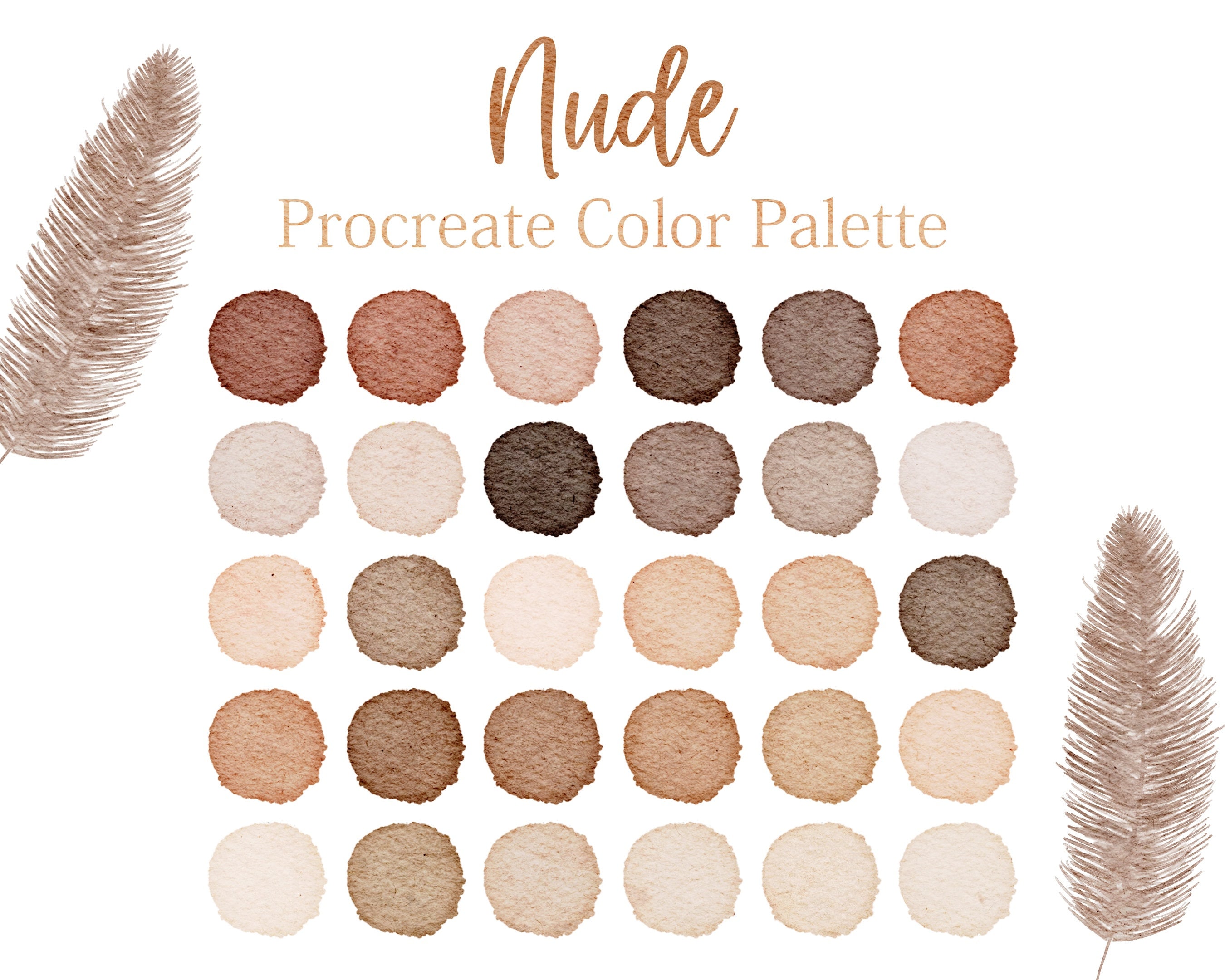 Nude Procreate Beige Palette Bright Tones Neutral Colour Etsy