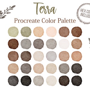 Earth Procreate Palette Green Earth Tones Hex Codes Palette Brown Colors Procreate Swatch Files Terra Procreate Palette Grey Color Tones