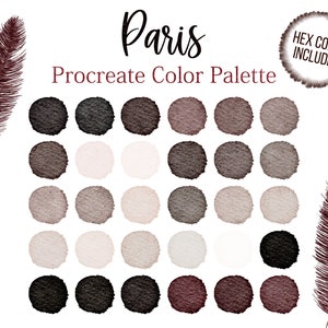 Dark Rose Palette Procreate Hex Codes Black Tones Palette Rose Color Palette Neutral Procreate Palette Paris Digital Colors