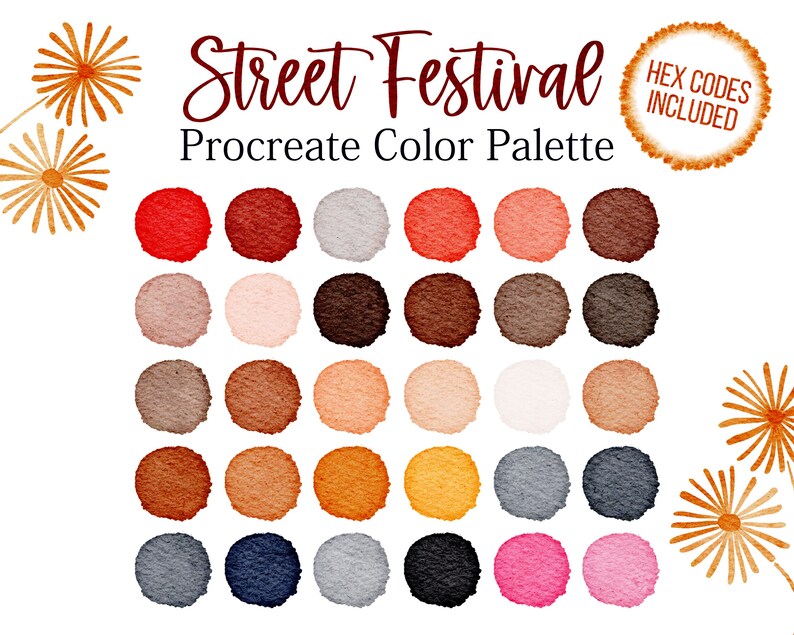 Street Festival Color Palette Procreate Happy Pink Colorful - Etsy