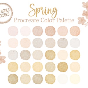 Spring Color Palette Beige Procreate Yellow Tone Digital Colors Ocher Colors Procreate Palette Hex Codes Rose Palette Swatches