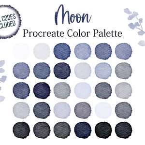 Blue Colour Procreate, Dark Tones Palette, Blue Color Palette, Blue Color Procreate Palette, Night Colors, Sky Procreate, Moon Color Palette