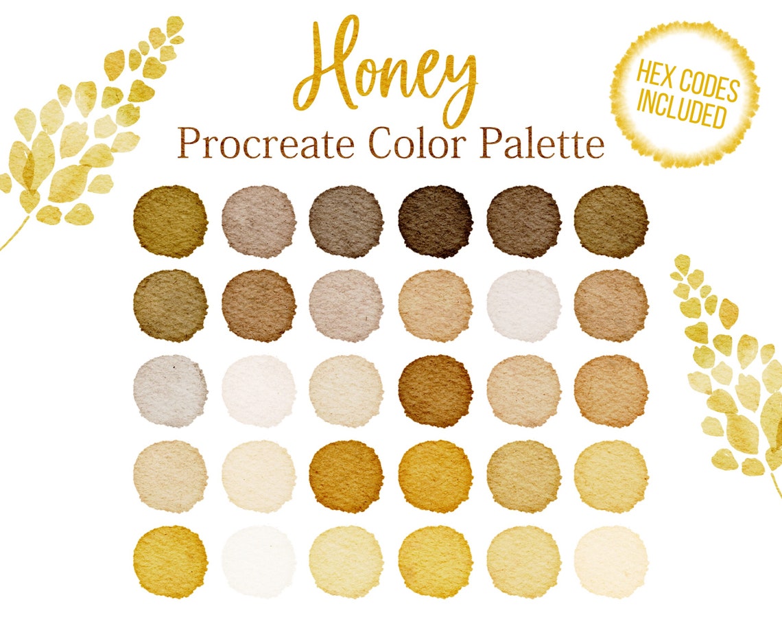 Ocher Procreate Yellow Tones Color Palette Honey Colour Collection ...
