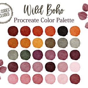 Boho Tavolozza dei colori Procreate Boho Rosa Rosso Colore Marrone Wild Boho