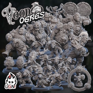 Voodoo Ogres Team By Ugni Miniatures, Perfect for 28mm/32mm Fantasy Football and Tabletop Wargames. Sold Individually or in Saver Sets!