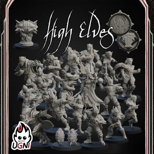 High Elves Team By Ugni Miniatures, Perfect for 28mm/32mm Fantasy Football and Tabletop Wargames. Sold Individually or in Saver Sets!