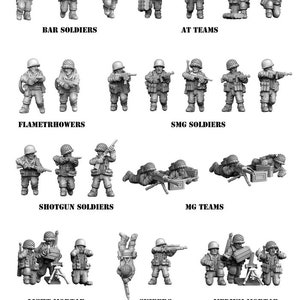 US G.I Forces for WW2 Games and Dioramas. Available in 15 and 28mm Scale for Popular Tabletop Wargames Sold singly or in saver sets