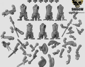 Otter Warrior multi Part Kit, Perfect for Football Teams, Town Guards, Knights, Men-At-Arms and More! Sculpted by Duncan Shadow Luca