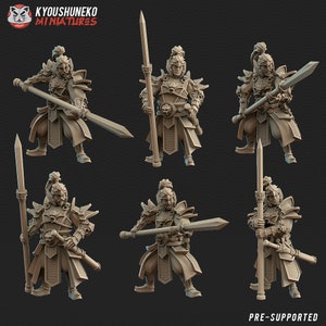 Chinese Imperial Guard Warriors Available as 15mm, 28mm or 32mm Miniatures by Kyushuneko, Perfect for Tabletop Wargaming, Dioramas and More!