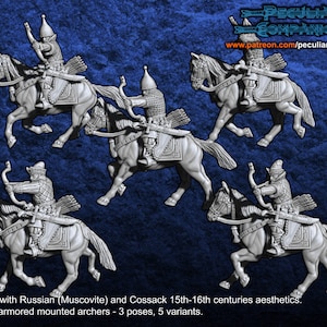 Muscovite Mounted Archers 15th-16th Century Russian Style 28mm Skala, perfekt für 28mm oder 32mm Waage Tischplatte Gaming und Dioramas