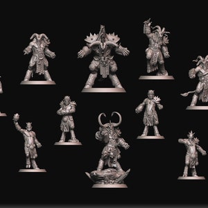 Beastmen Fantasy Football Team Including Minotaur Proxy by Raven Twin Miniatures, Ideal for 28mm-32mm Tabletop Games and Dioramas