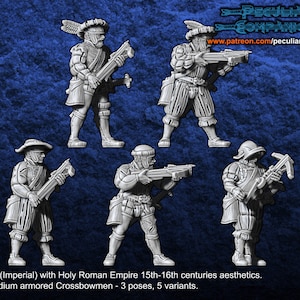 Crossbows 15th-16th Century German, Holy Roman Empire Style Style 28mm scale, perfect for 28mm or 32mm scale tabletop gaming and dioramas