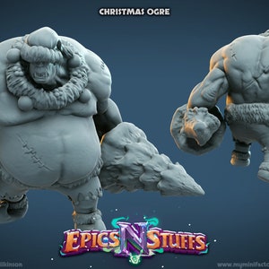 Christmas Ogre 28mm Scale Miniature perfect for Tabletop Gaming and Dioramas