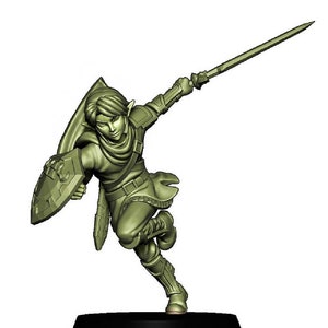 Warrior 32mm JRPG character by RN Estudio made for 28mm-32mm tabletop scale gaming and dioramas