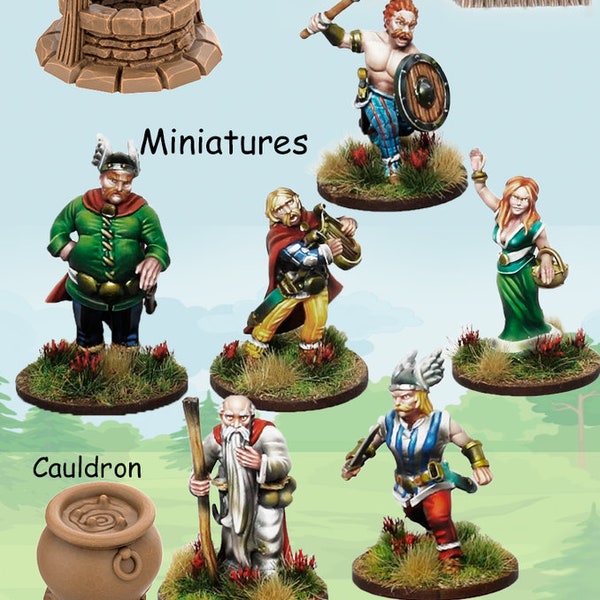 Celtic Villagers, Sold Individually or in a set, 28mm to 32mm Scale tabletop wargaming, dioramas and fantasy football, Sculpted by Lovecraft