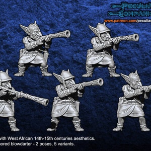 Goblin Blow Dart West African Style 28mm scale, perfect for 28mm or 32mm scale tabletop gaming and dioramas
