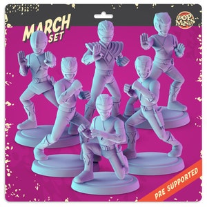 スペース パワーレンジャー マリーン アーマード ファイティング フォース ゴー! ポップ ミニチュア 28 mm スケール、ファンタジー フットボール、JRPG、卓上ゲームなどに最適!